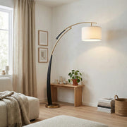 AstraLoop Modern Arc Fabric Floor Lamp - Elegant Sleek Curved Metal Design for Interiors